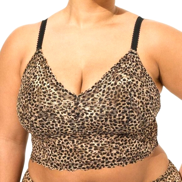 ❤️NWT VINTAGE TORRID BRA UNLINED LACE LONGLINE ANIMAL BRALETTE POWER MESH - Picture 11 of 13